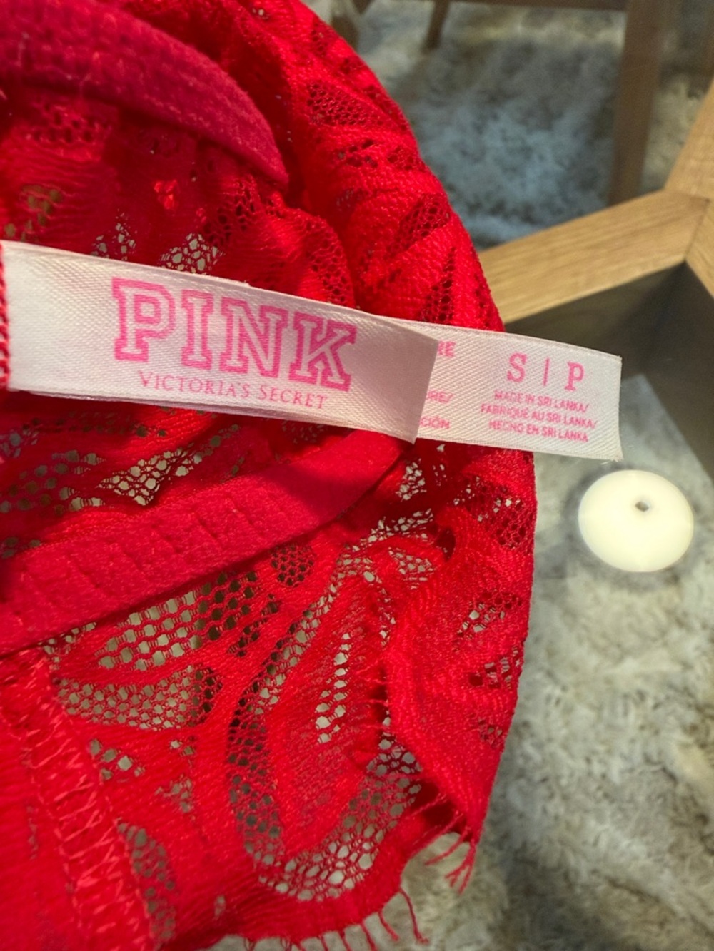 PINK Victoria's Secret Red Lace Bralette - Picture 5 of 8